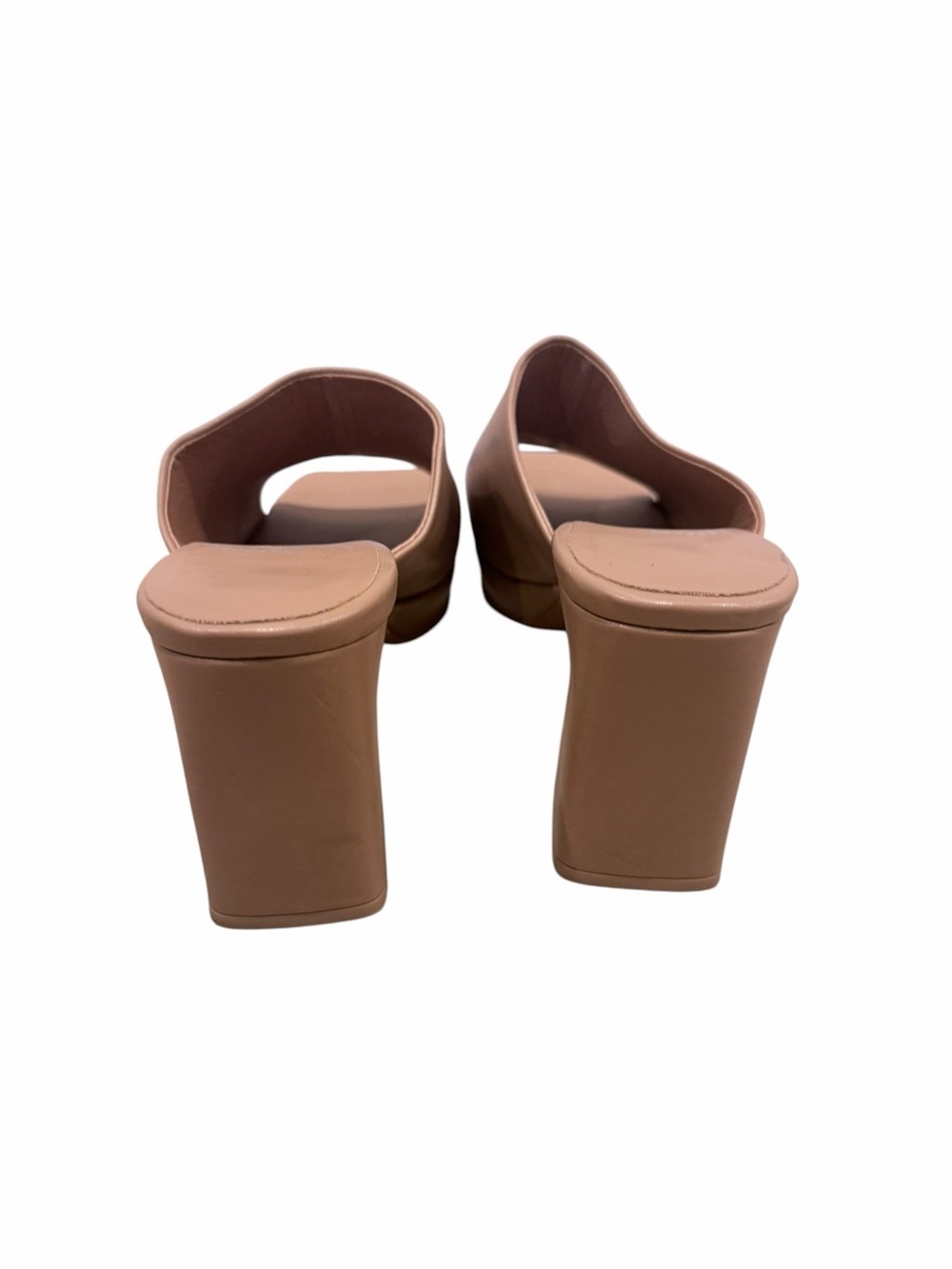 Jeffrey Campbell Blush Nude Leather Square-Toe Mules - Picture 5 of 5